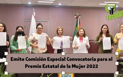 Emite Comisión Especial Convocatoria para el Premio Estatal de la Mujer 2022
