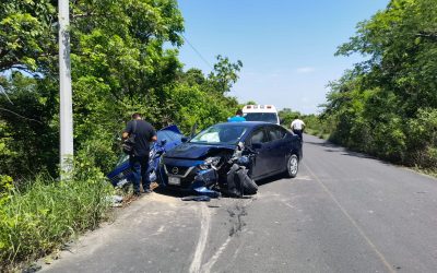 Invade carril y choca en la Tuxpan-Tamiahua