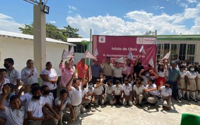 Tamiahua: Banderazo de inicio de obra en escuela secundaria en Estero de Milpas