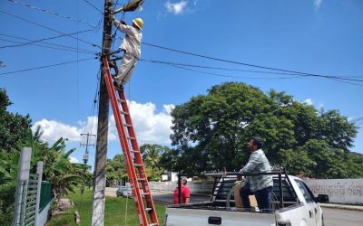 Tamiahua: Concluye el mantenimiento de luminarias en la col. independencia