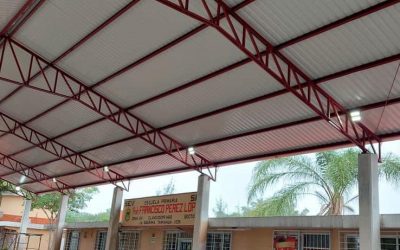 Tamiahua: Construcción de techado en escuela primaria en La Guásima