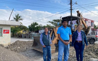 Tamiahua: Supervisión de trabajos de pavimentación