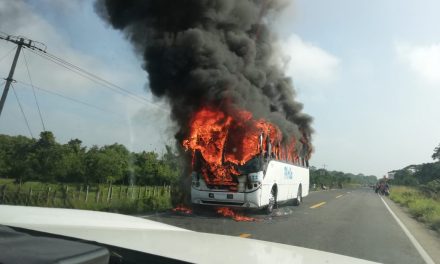 Se incendia autobús sobre la Tuxpan-Tampico