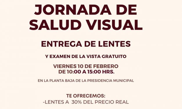 Este viernes entrega de lentes y examen de la vista gratis, en la Segunda Jornada de Salud Visual