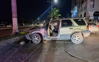 Estrella su camionetón contra una Palmera de Acero