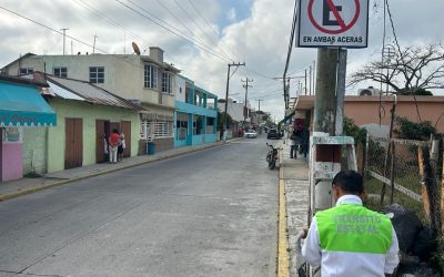 COLOCAN NUEVOS SEÑALAMIENTOS VIALES EN TAMIAHUA