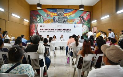 Continúa la entrega de constancias para trámites de conexión del suministro de agua potable y drenaje ante la CAEV
