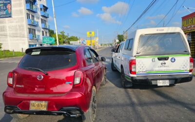 Aparatoso choque en la Cuauhtémoc