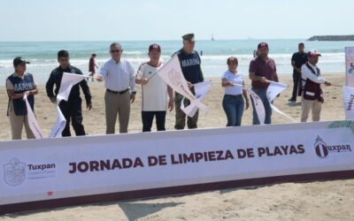 Secretaría de Marina y Gobierno de Tuxpan realizan una nueva “Jornada de Limpieza de playas”