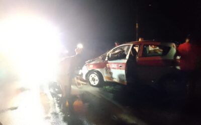 Taxi 1044 Vuelca y termina en un barranco