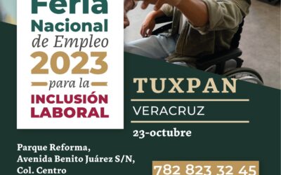 Invitan a la ciudadanía tuxpeña a la Feria del Empleo 2023 para la Inclusión Laboral, este Lunes, en el parque Reforma