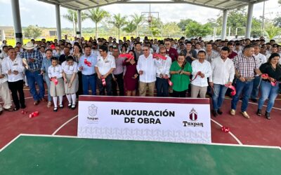 Gobierno de Tuxpan inauguró el Techado y la rehabilitación de 6 aulas didácticas en la Escuela Secundaria Técnica Industrial N° 102, de Práxedis Guerrero Km. 8