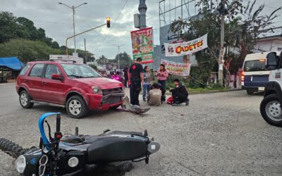 Motociclista herido tras colisión con camioneta en el Crucero de Tamiahua