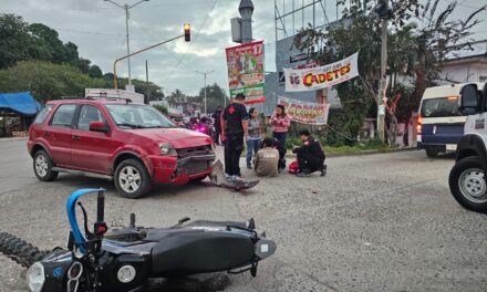 Motociclista herido tras colisión con camioneta en el Crucero de Tamiahua