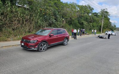 Motociclista resulta lesionado tras ser impactado por una camioneta en el Libramiento