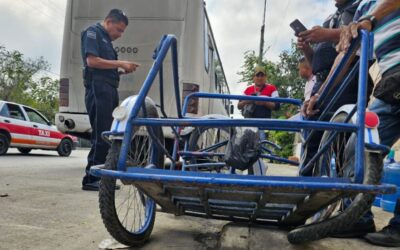 Noticia del autobús que arrolló a un hombre con todo y su triciclo