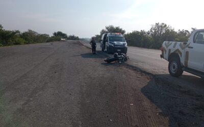 Motociclista Resulta Lesionado en Accidente en el Libramiento Portuario