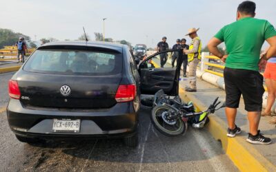 Pareja arrollada en el puente Tuxpan: Accidente deja a mujer gravemente herida