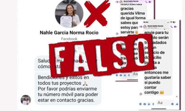 DESMIENTE ROCÍO NAHLE SOLICITAR INFORMACIÓN A TRAVÉS DE SUS REDES OFICIALES