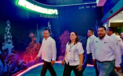 ACOMPAÑA ROCÍO NAHLE AL GOBERNADOR CUITLÁHUAC GARCÍA A RECORRIDO EN EL AQUARIUM DE VERACRUZ
