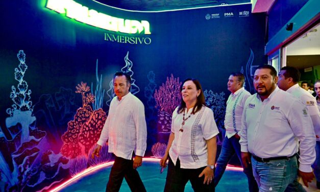 ACOMPAÑA ROCÍO NAHLE AL GOBERNADOR CUITLÁHUAC GARCÍA A RECORRIDO EN EL AQUARIUM DE VERACRUZ