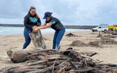 Regidora 4 presente en la Gran Labor de Limpieza en Playa Barra Norte de Tuxpan