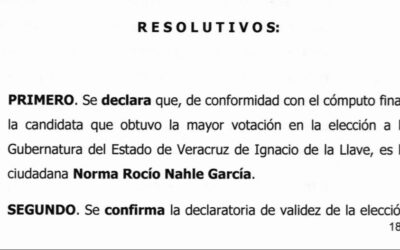 POR UNANIMIDAD, TEV VALIDA TRIUNFO DE ROCÍO NAHLE
