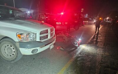 Motociclista resulta ileso tras ser impactado por camioneta en la autopista México-Tuxpan