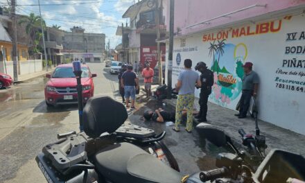 Joven motociclista herido en accidente en Soto Lara y Zozimo Pérez