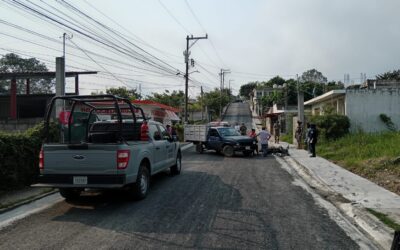 Joven motociclista resulta lesionado en accidente en la colonia Ampliación Las Granjas