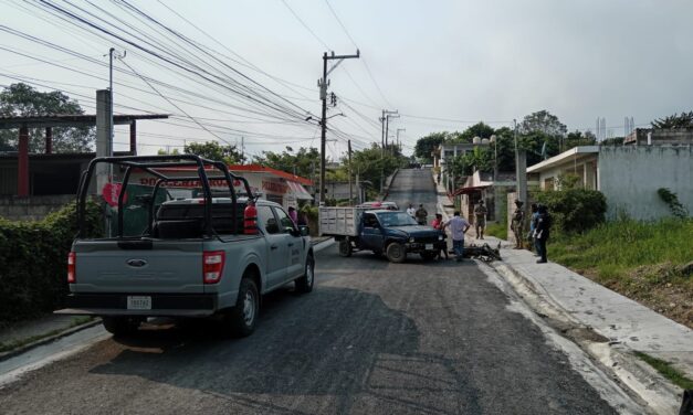 Joven motociclista resulta lesionado en accidente en la colonia Ampliación Las Granjas