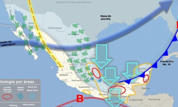 Tuxpan se encuentra en Alerta Gris, en Fase de Acción, por el paso del Frente Frío 10 y sus efectos