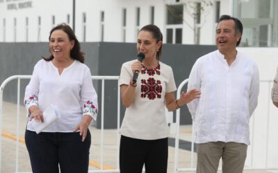 ACOMPAÑA ROCÍO NAHLE A CLAUDIA SHEINBAUM A GIRA PRESIDENCIAL EN VERACRUZ