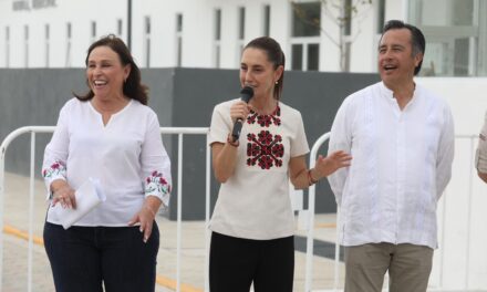 ACOMPAÑA ROCÍO NAHLE A CLAUDIA SHEINBAUM A GIRA PRESIDENCIAL EN VERACRUZ