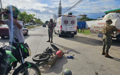 Choque en La Calzada deja a motociclista lesionado