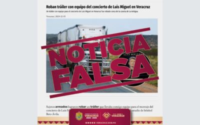 Gobierno de Veracruz desmiente supuesto robo de tráiler con equipo para concierto de Luis Miguel
