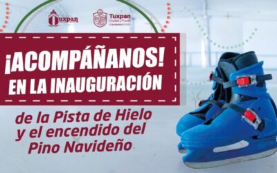 Invitan a la inauguración de la Pista de Hielo y el encendido del Pino Navideño, en la plaza cívica
