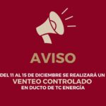 ¡No se alarme! Del 11 al 15 de diciembre se realizará un venteo controlado en ducto de TC Energía