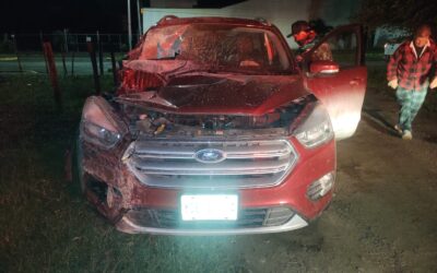 Aparatoso choque en la Avenida López Mateos deja un lesionado leve