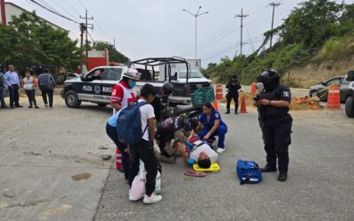 Motociclista resulta lesionado tras choque en el libramiento López Mateos