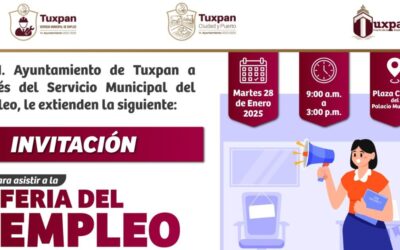Feria del Empleo en Tuxpan, este martes 28 de enero en la Plaza Cívica
