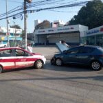 Choque en la avenida Cuauhtémoc frente a la terminal de OMNIBUS de México