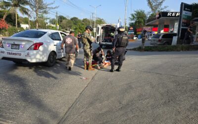 Joven sufre caída en Libramiento de Tuxpan tras presunto consumo de Crystal