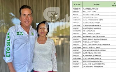 Planilla del Partido Verde Ecologista para luchar por la alcaldía de Tuxpan