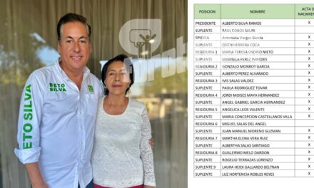 Planilla del Partido Verde Ecologista para luchar por la alcaldía de Tuxpan