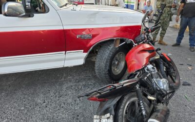 Motociclista lesionado en choque sobre la Avenida Las Américas, en Tuxpan