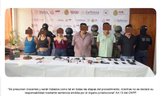Seis Detenidos en Operativo Conjunto en Tuxpan; Aseguran Drogas y Armas