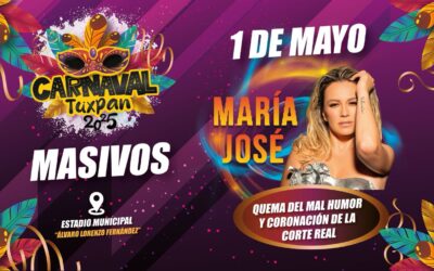Hoy inicia el Carnaval Tuxpan 2025 y en el primer concierto masivo se presenta María José