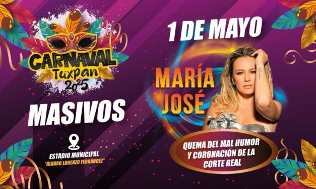 Hoy inicia el Carnaval Tuxpan 2025 y en el primer concierto masivo se presenta María José