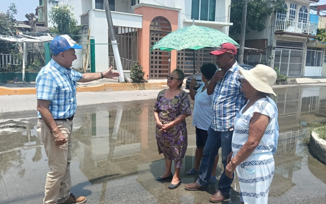 Juan Ramón Ganem exige solución inmediata a fugas de agua y promete atención real a los servicios básicos